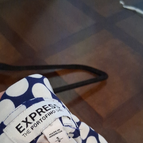 Express Black and White Polka Dot Button Down Shirt - Picture 3 of 3